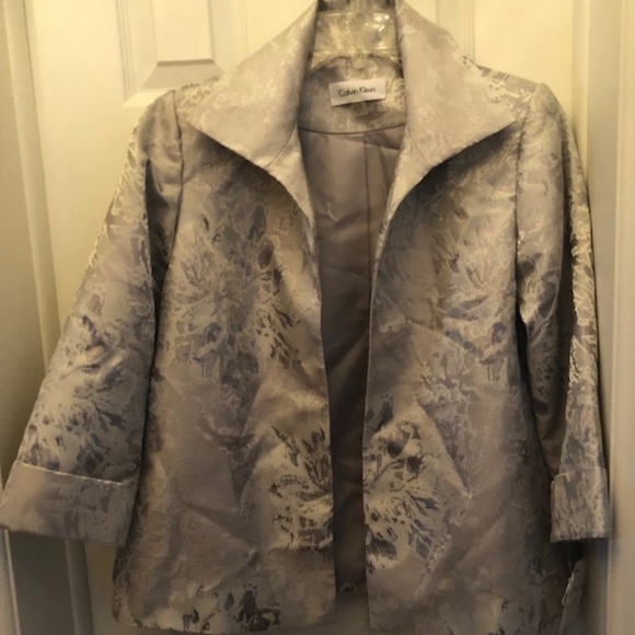 Calvin Klein Floral Metallic Oversized Blazer - Picture 3 of 7